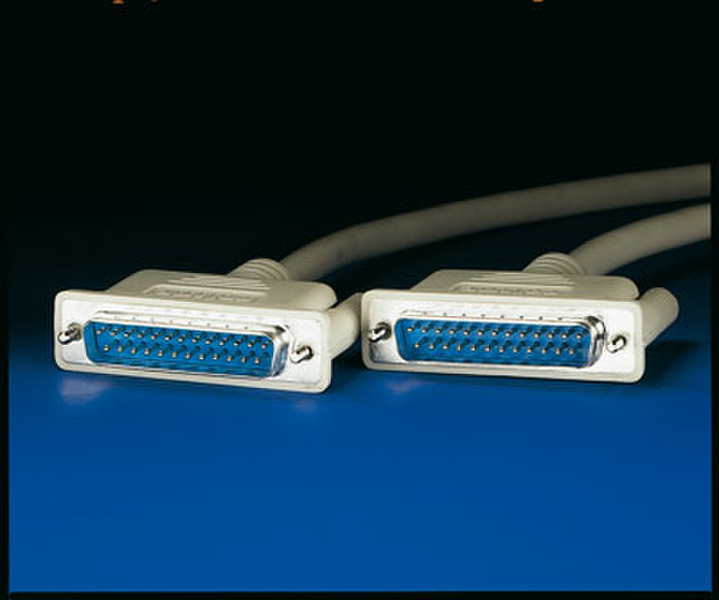 Actebis RS-232 cable, D25 M/M, 4.5m, moulded, 25 wires