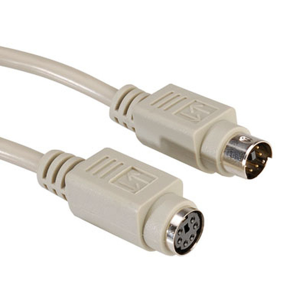 ROLINE PS2 M/F, 1.8m, ATX, with ferrits cores, moulded, extension cable 1.8m PS/2-Kabel