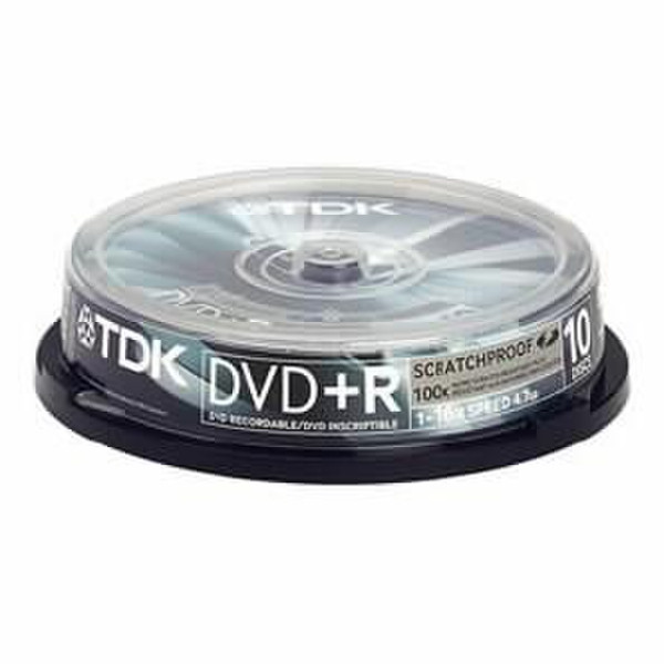 TDK DVD+R 16x 10 Cakebox Scratchproof 4.7GB DVD+R 10Stück(e)