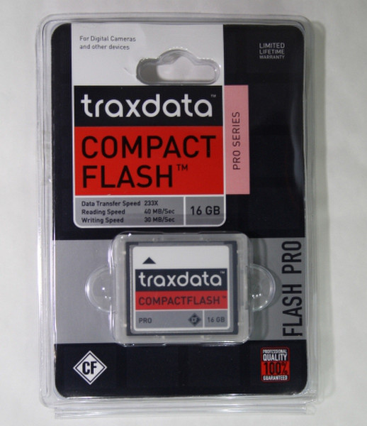 Traxdata 9F116G0TRA802 16GB CompactFlash memory card