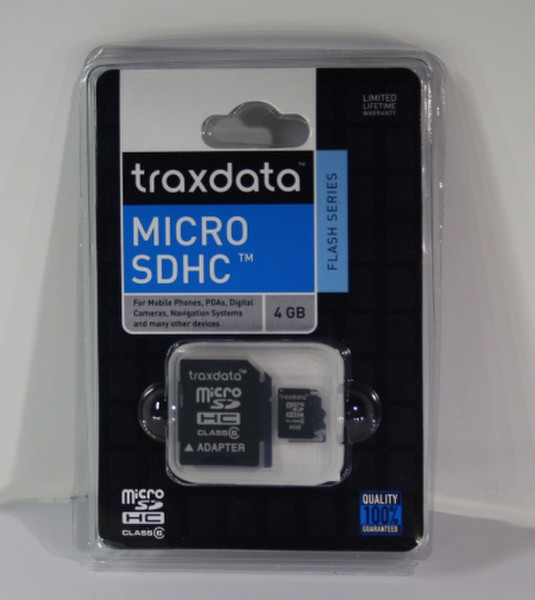 Traxdata 9F304G0TRA812 4ГБ MicroSDHC Class 6 карта памяти