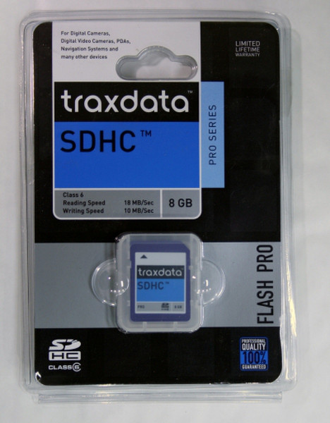Traxdata 9F308G0TRA806 8ГБ SDHC Class 6 карта памяти