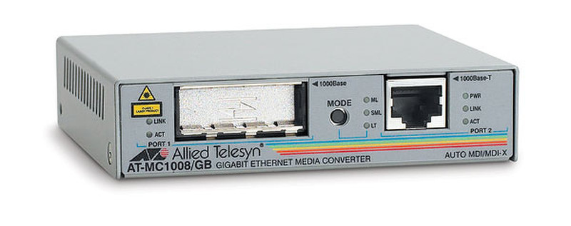 Allied Telesis 1000T Gigabit Ethernet to fiber GBIC Converter 1000Mbit/s Netzwerk Medienkonverter