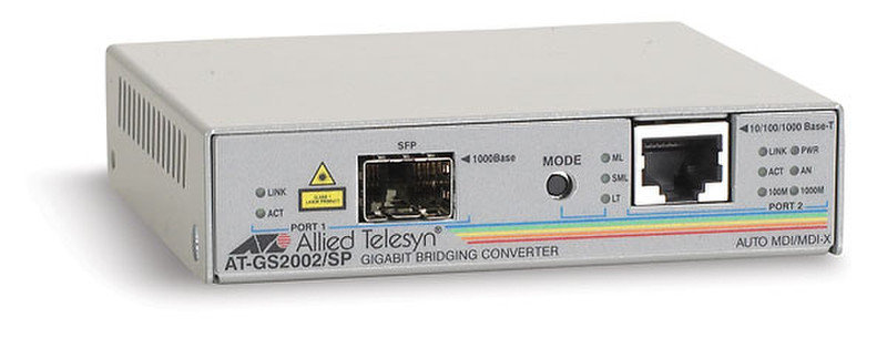 Allied Telesis 10/100/1000T Gigabit Ethernet Bridging Converter 1000Мбит/с сетевой медиа конвертор