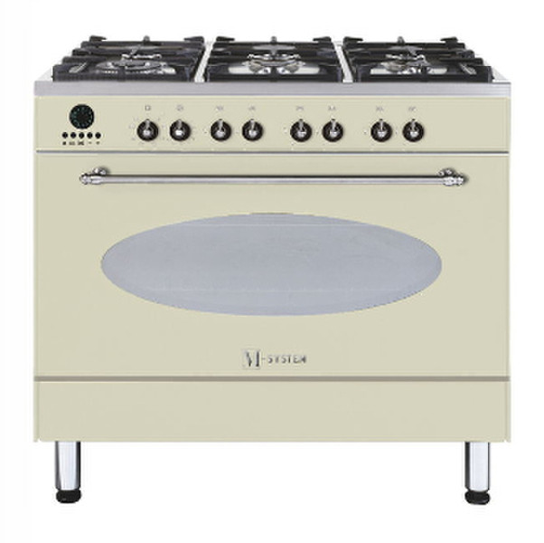 M-System MFTN-96 OW C B Freistehend Gas hob Silber Küchenherd