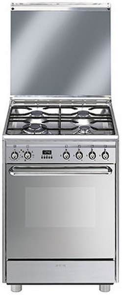 Smeg SCB60MX8 Отдельностоящий Gas hob A Серый кухонная плита