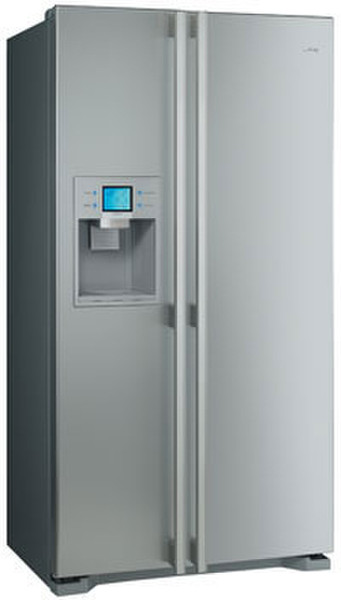 Smeg SS55PTL1 freestanding Grey side-by-side refrigerator