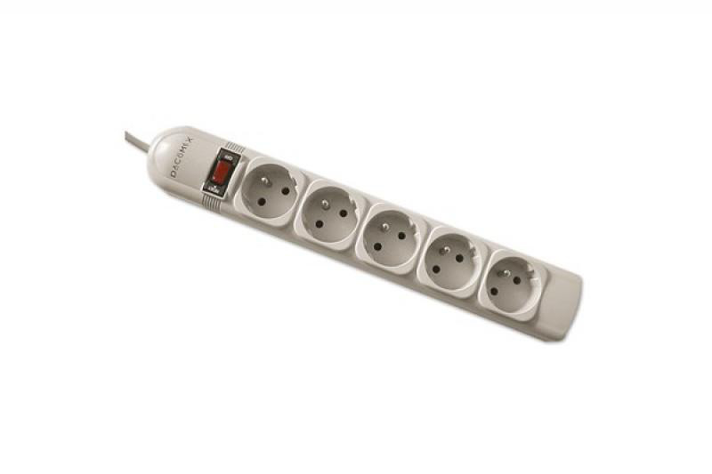 Dacomex 5x Power Strip 5AC outlet(s) Grey surge protector