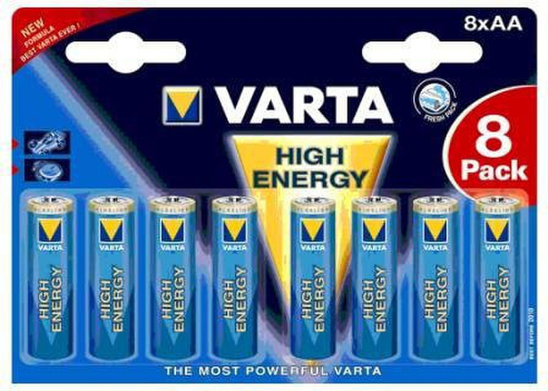 Varta 1x8 High Energy AA LR 6 Alkaline 1.5V non-rechargeable battery