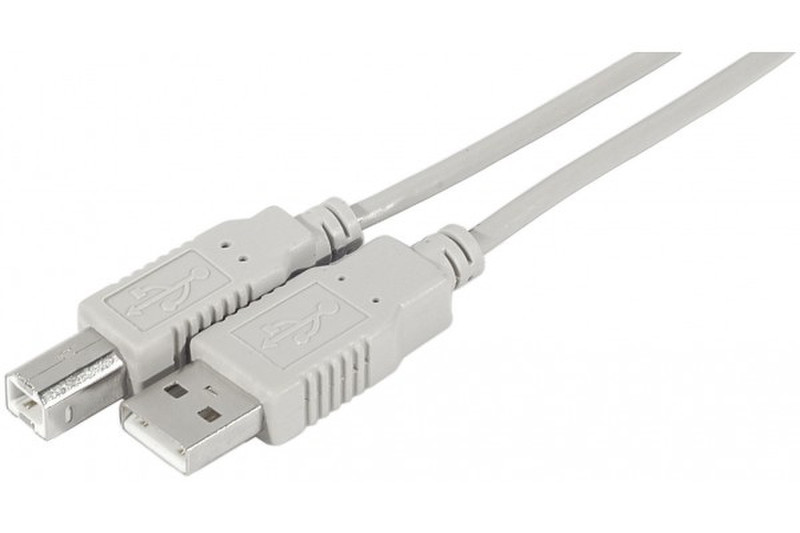 Dacomex USB 2.0 Cable A/B, 3m 3m USB A USB B Grey