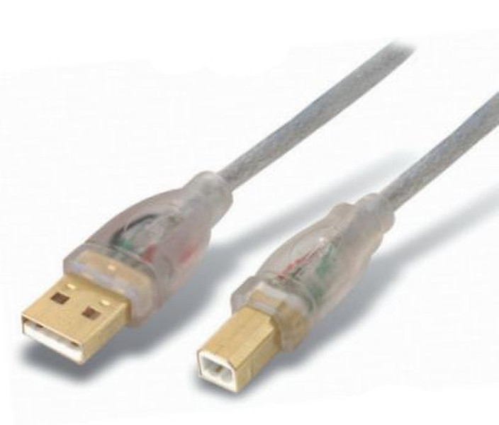 Dacomex USB 2.0 Cable A/B, 5m 5м USB A USB B Прозрачный