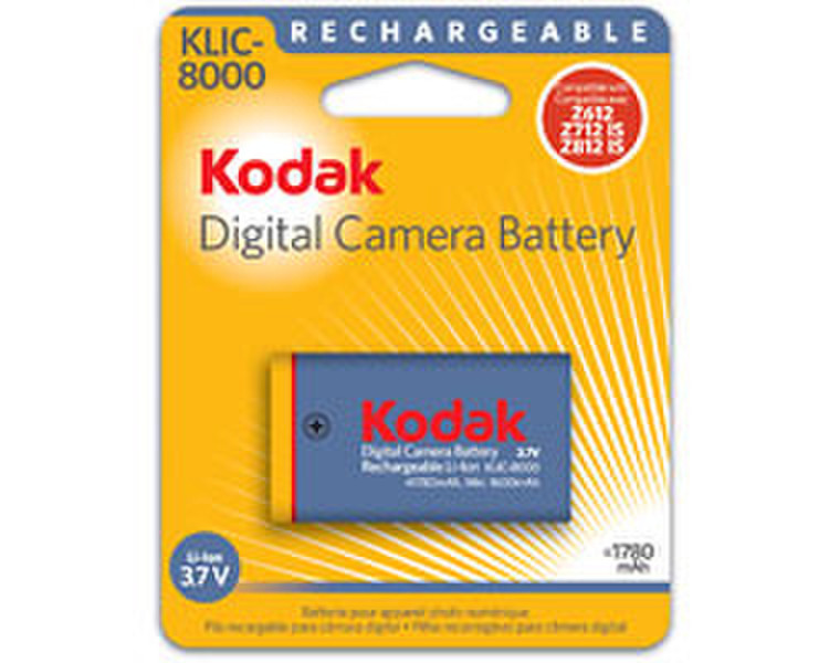 Kodak Li-Ion Rechargeable Battery KLIC-8000 Литий-ионная (Li-Ion) 1600мА·ч 3.7В аккумуляторная батарея