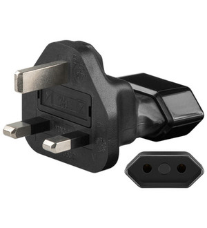 Wentronic NK SET Euro - UK Typ C (Euro-Stecker) Typ D (VK) Schwarz Netzstecker-Adapter