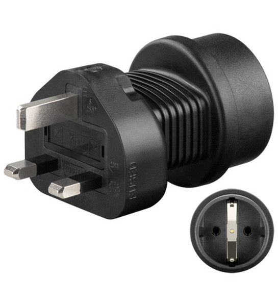 Wentronic NK SET CEE7 - UK Type F (Schuko) Type D (UK) Black power plug adapter