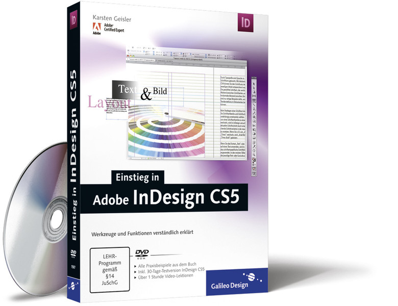 Galileo Press Design Einstieg in Adobe InDesign CS5 450pages German software manual