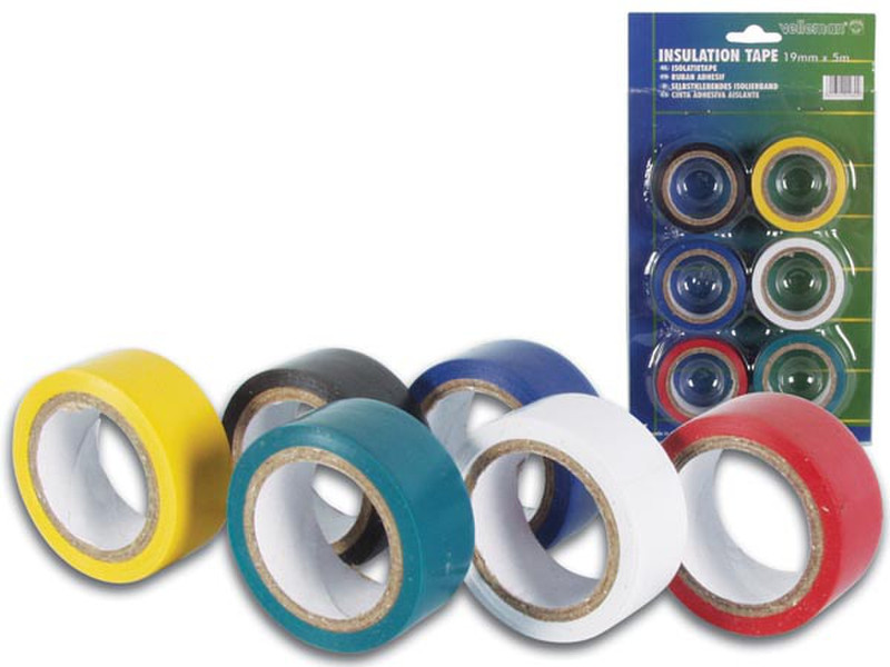 Velleman Insulation Tapes 5м Черный, Синий, Зеленый, Красный, Белый, Желтый канцелярская/офисная лента