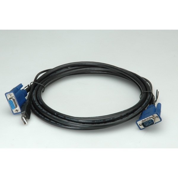 Value KVM Cable USB, VGA ST + USB ST für 14.99.3214/15 3,0m Tastatur/Video/Maus (KVM)-Kabel