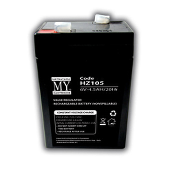 Matsuyama HZ105 Sealed Lead Acid (VRLA) 4500mAh 6V rechargeable battery