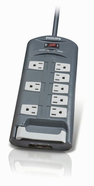 Philips SPP4081B/17 8AC outlet(s) 1.2m Black,Grey surge protector