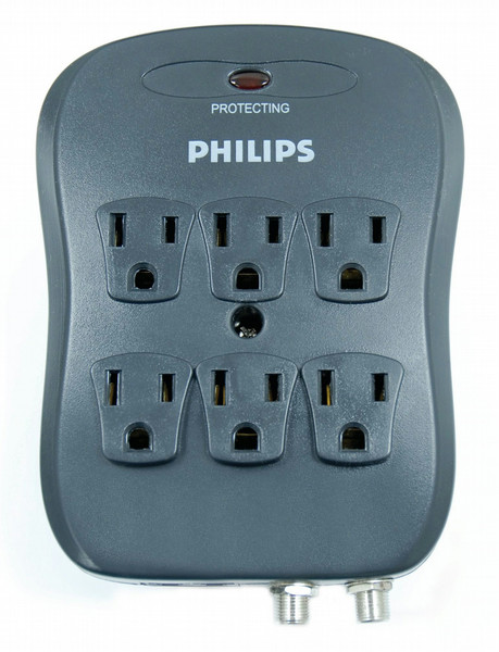 Philips SPP5065C/17 6AC outlet(s) Black surge protector