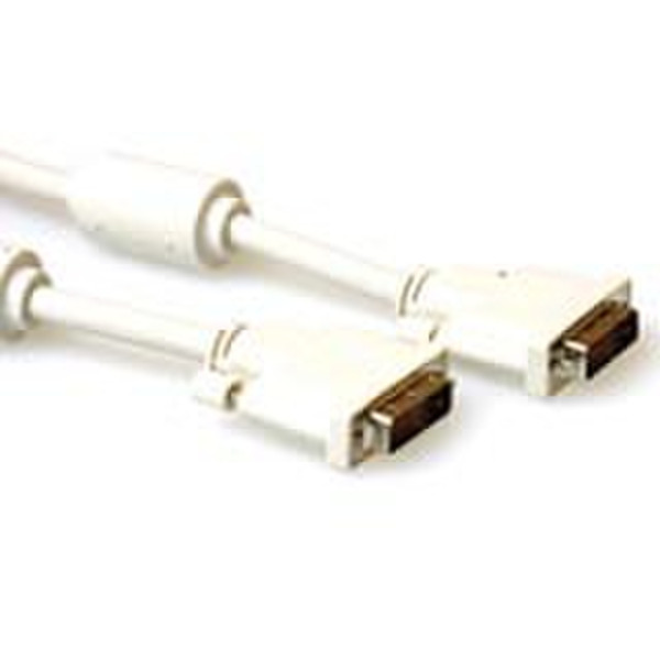 Advanced Cable Technology High quality DVI-D Dual Link connection cable male-male 3 m 3m DVI-D DVI-D Elfenbein DVI-Kabel