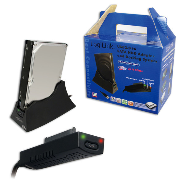 LogiLink USB 3.0 SATA Adapter Черный док-станция для ноутбука