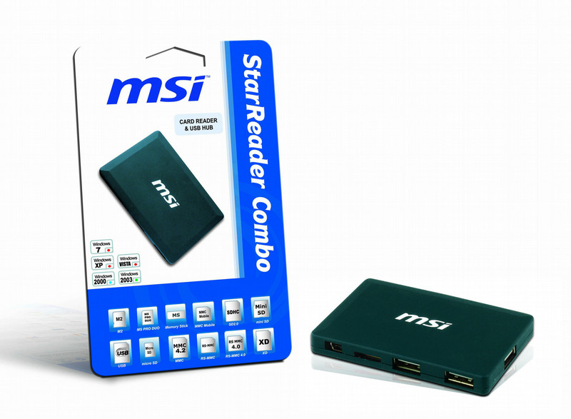 MSI Starreader Combo USB 2.0 Schwarz Kartenleser