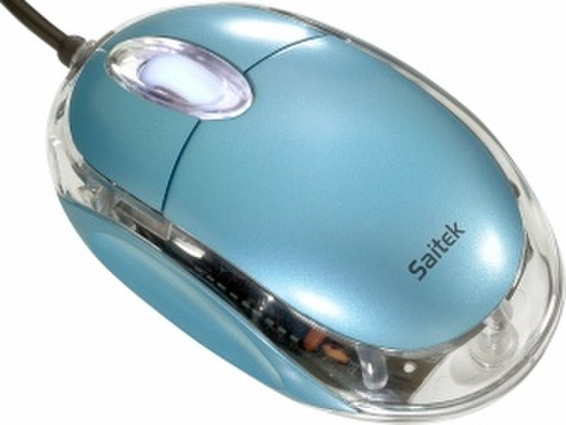 Saitek Notebook Optical Mouse Ice Blue USB Оптический 800dpi Синий компьютерная мышь