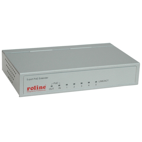 ROLINE PoE Extender, 2 Ports (1xPD+1xPSE), with 3-port Switch