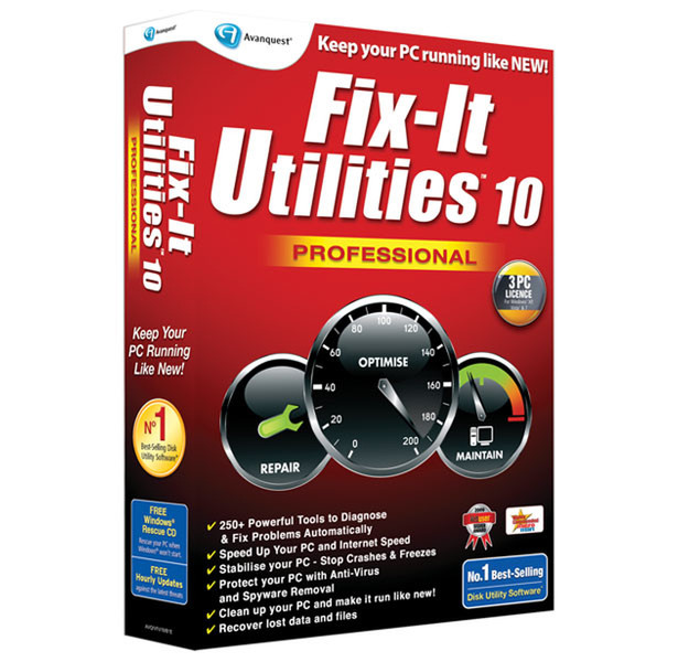 Avanquest Fix-It Utilities 10 Professional, 10-24u, Win, DE