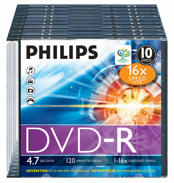 Philips DM4S6S10F 4.7GB DVD-R 10pc(s)