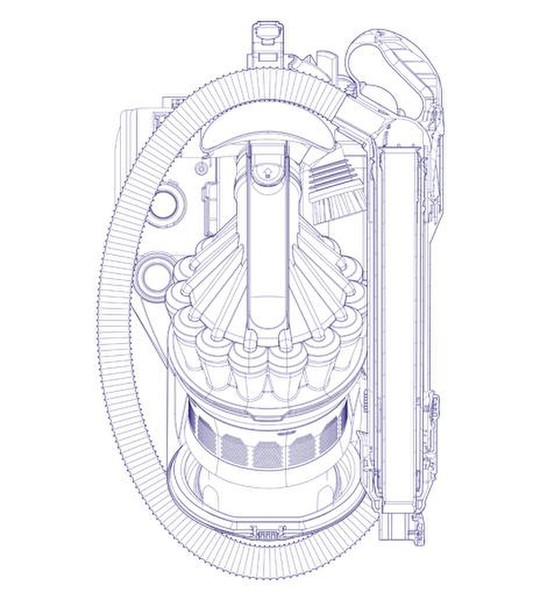 Dyson DC32 Drawing Zylinder-Vakuum 2l Blau