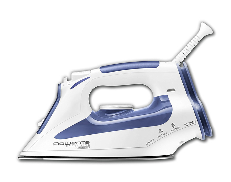 Rowenta Effective Comfort Steam iron Stainless Steel soleplate 2200W Blue,White