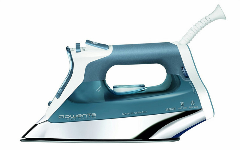 Rowenta Pro Master Dampfbügeleisen Edelstahl-Bügelsohle 2600W Blau, Weiß