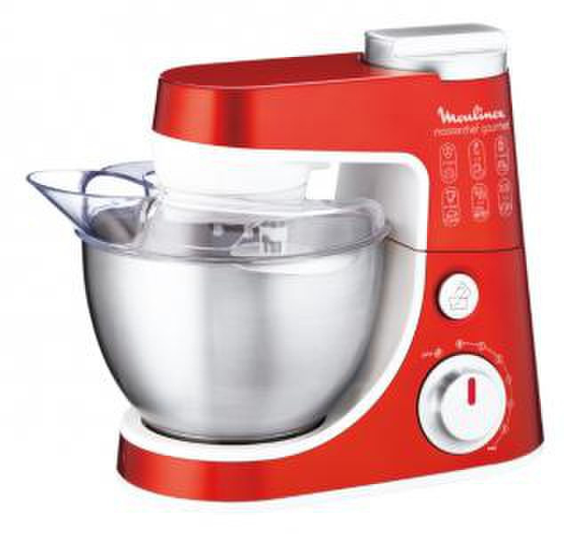 Moulinex Masterchef Gourmet 900W 4L Red,Stainless steel,White food processor