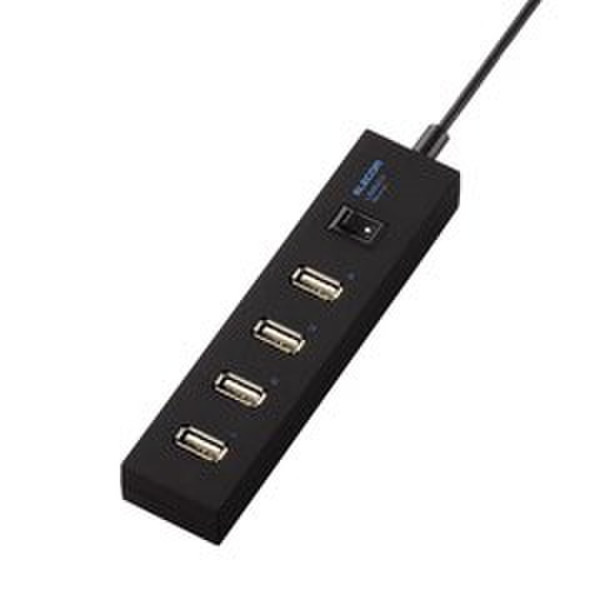 Elecom USB HUB 4-Port 480Мбит/с Черный