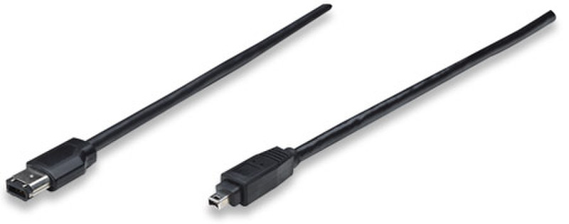 Manhattan 323819 1.8m Black firewire cable