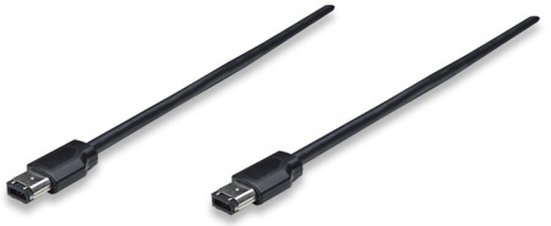 Manhattan 323901 1.8m Black firewire cable