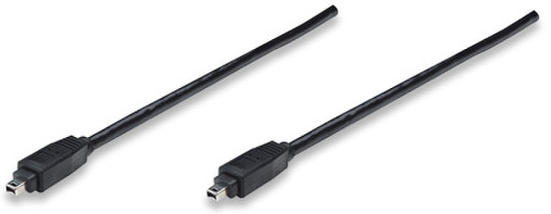 Manhattan 323765 1.8m Black firewire cable