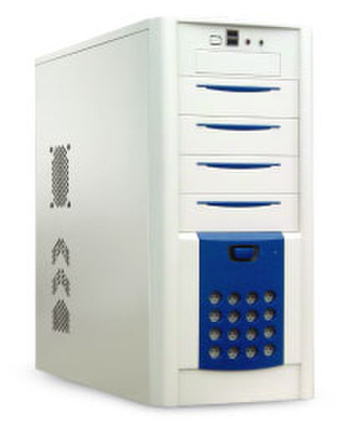 Casetek CK-1028-2A Midi-Tower Blau, Weiß Computer-Gehäuse