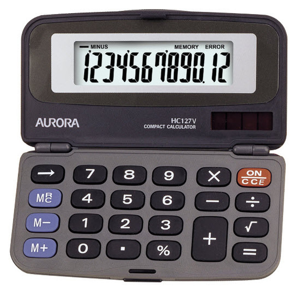 Aurora HC127V Карман Basic calculator Черный, Серый