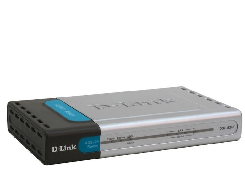 D-Link DSL-524T/TA ADSL Черный, Cеребряный проводной маршрутизатор