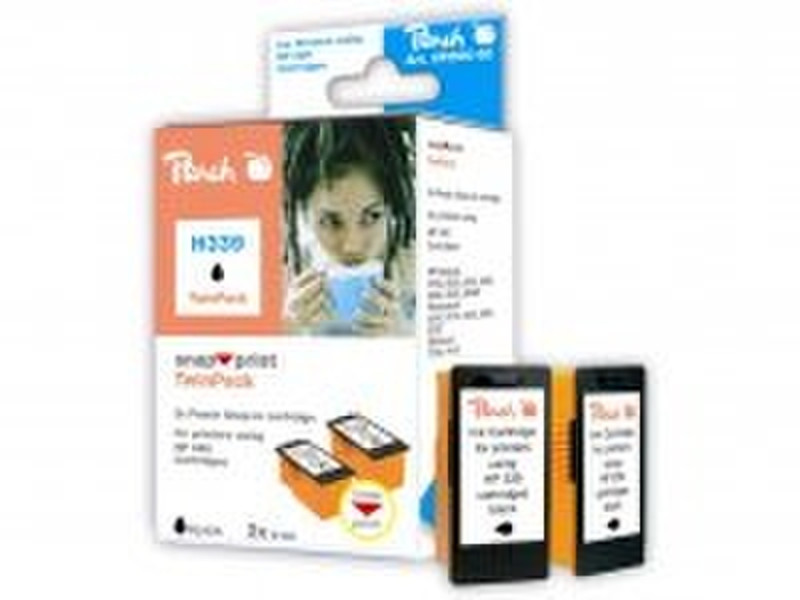 Peach Ink Cartridge H339 Twin Pack Black Black ink cartridge