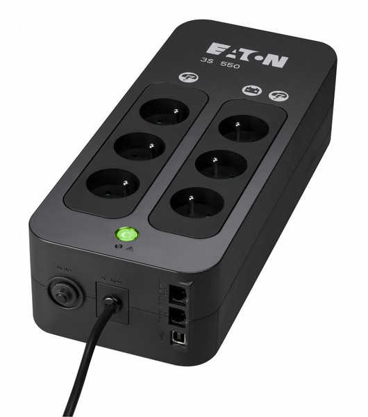 Eaton 3S 550 FR 550VA 6AC outlet(s) Mini Tower Black uninterruptible power supply (UPS)