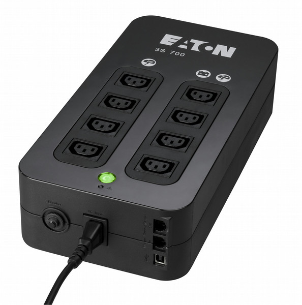 Eaton 3S 700 IEC 700VA 8AC outlet(s) Mini Tower Black uninterruptible power supply (UPS)