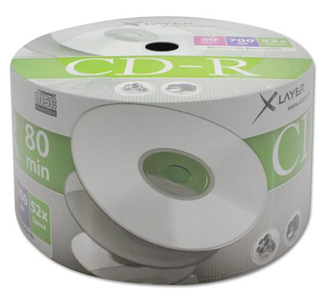 XLayer 104808 CD-R 700МБ 50шт чистые CD