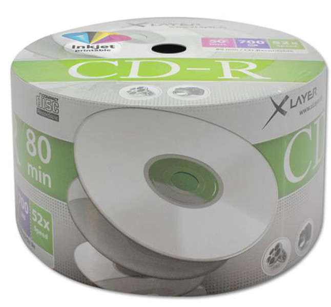 XLayer 104809 CD-R 700МБ 50шт чистые CD