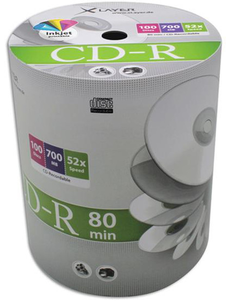 XLayer 105075 CD-R 700МБ 100шт чистые CD