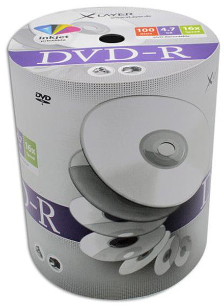 XLayer 105079 4.7ГБ DVD-R 100шт чистый DVD