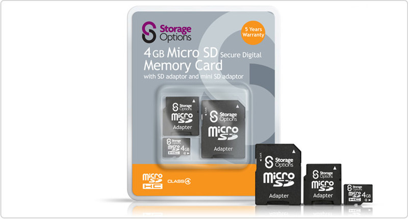 Storage Options MSDHC04-04 4GB MicroSD Speicherkarte